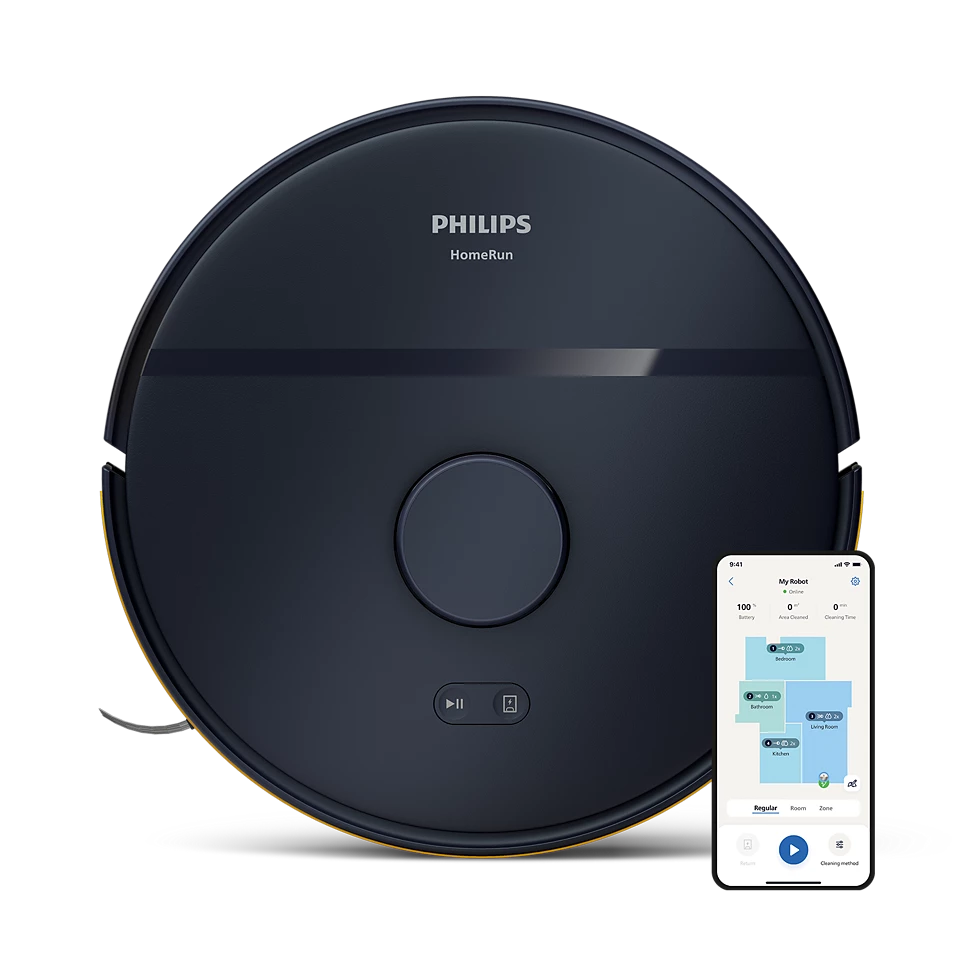 Philips - Robot Vacuum Cleaner - XU2000/10 2000 series - Wet&Dry - Operating time (max) 130 min - Lithium-ion - 2600 mAh - Dust capacity 0.38 L - 2700 Pa - Dark Blue