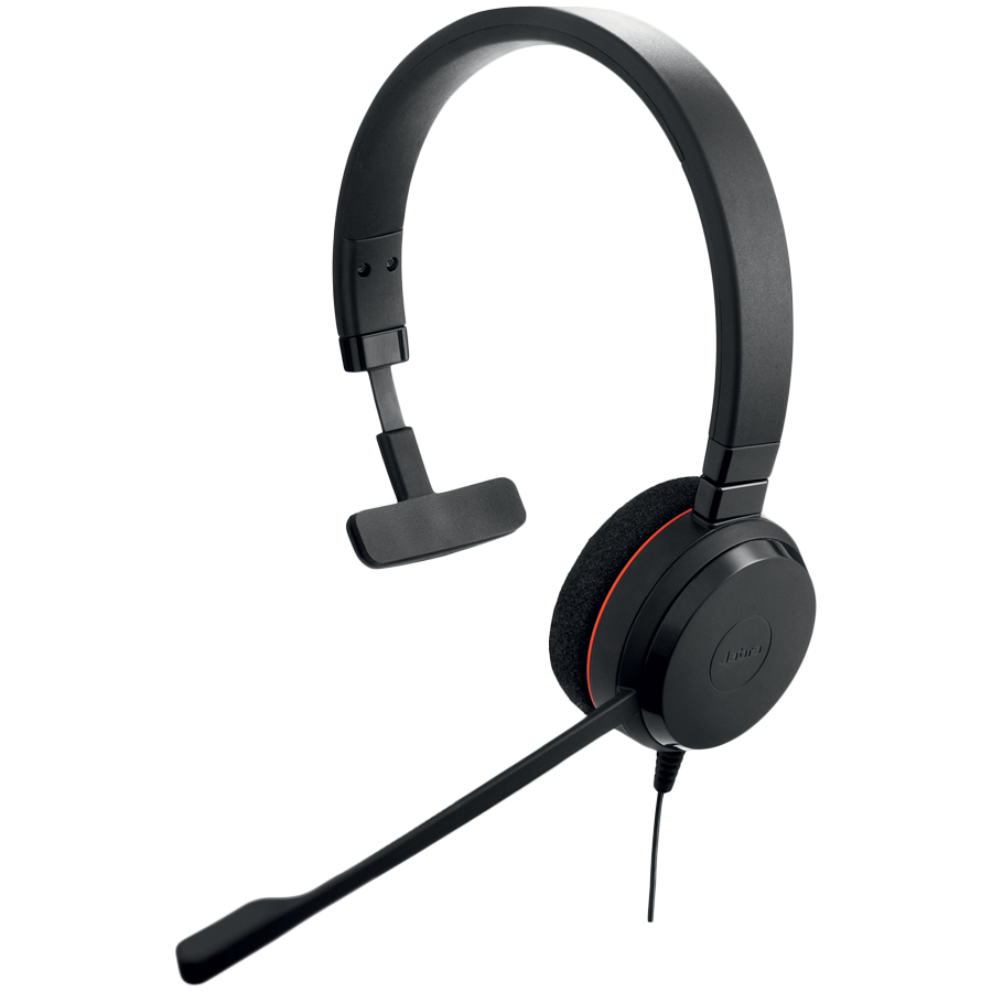JABRA EVOLVE 20 MS Mono USB Headband, Noise cancelling,USB connector, with mute-button and volume control on the cord, with foam ear cushion, Microsoft optimized