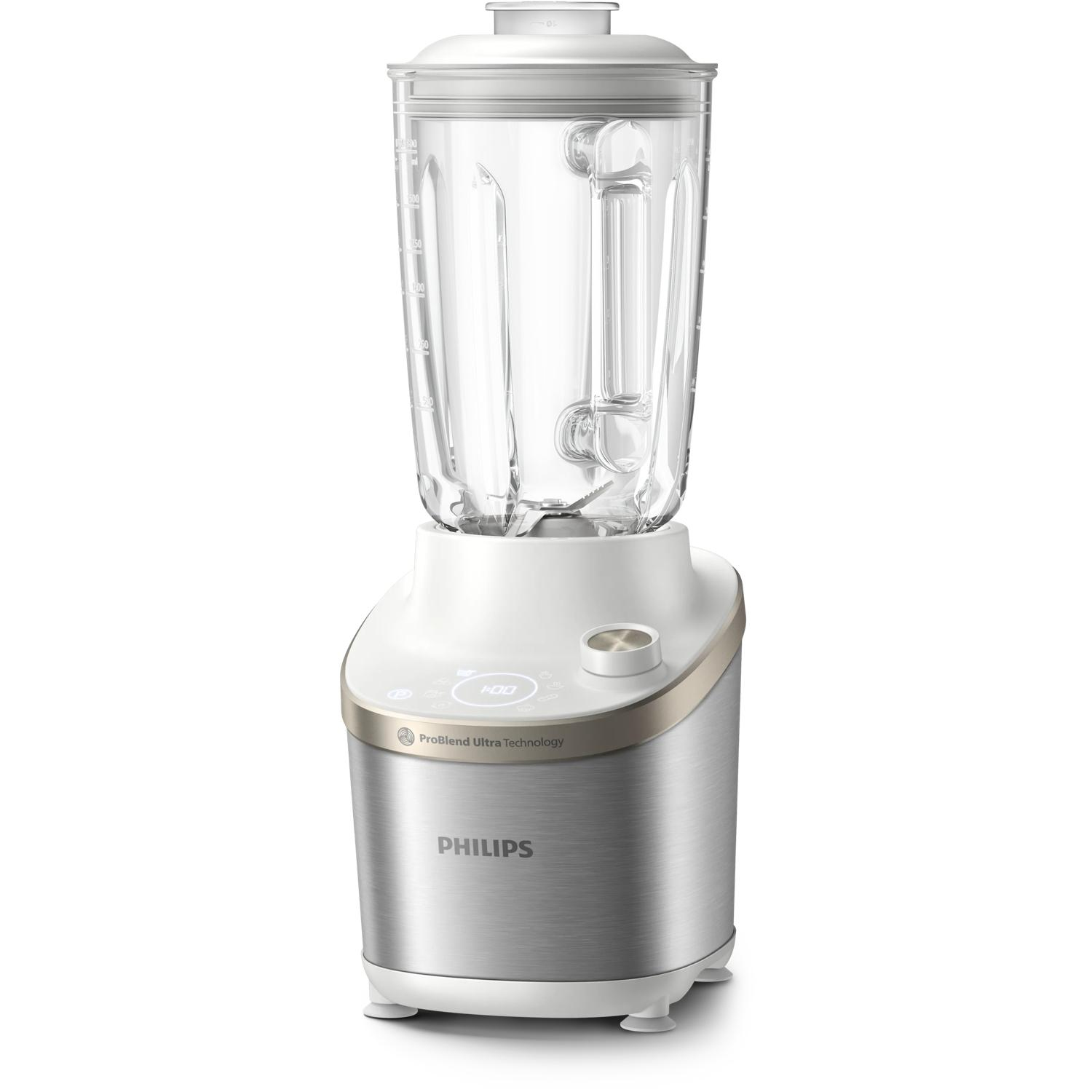 Philips - Atlantic High Speed Blender - HR3760/01 7000 Series - Tabletop - 1500 W - Jar material Glass - Jar capacity 2 L - Ice crushing - Metal/White