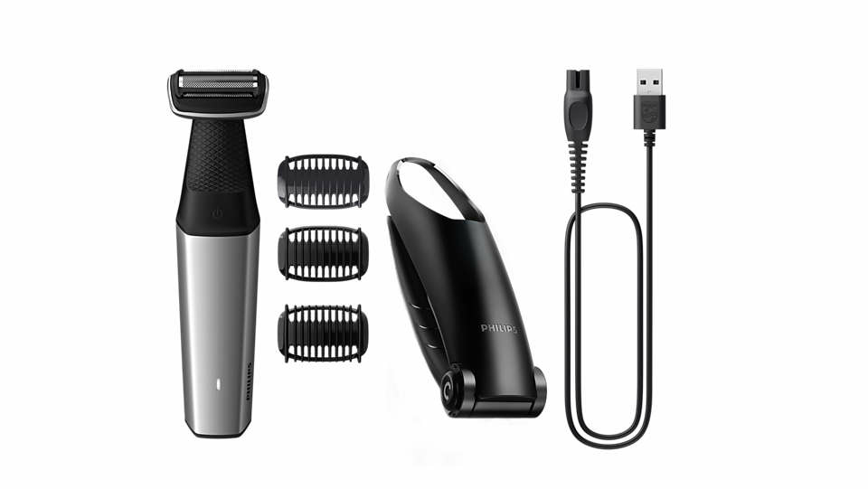 Philips - Hair clipper for body - BG5021/15 - Cordless - Wet & Dry - Number of length steps 3 - Silver/Black