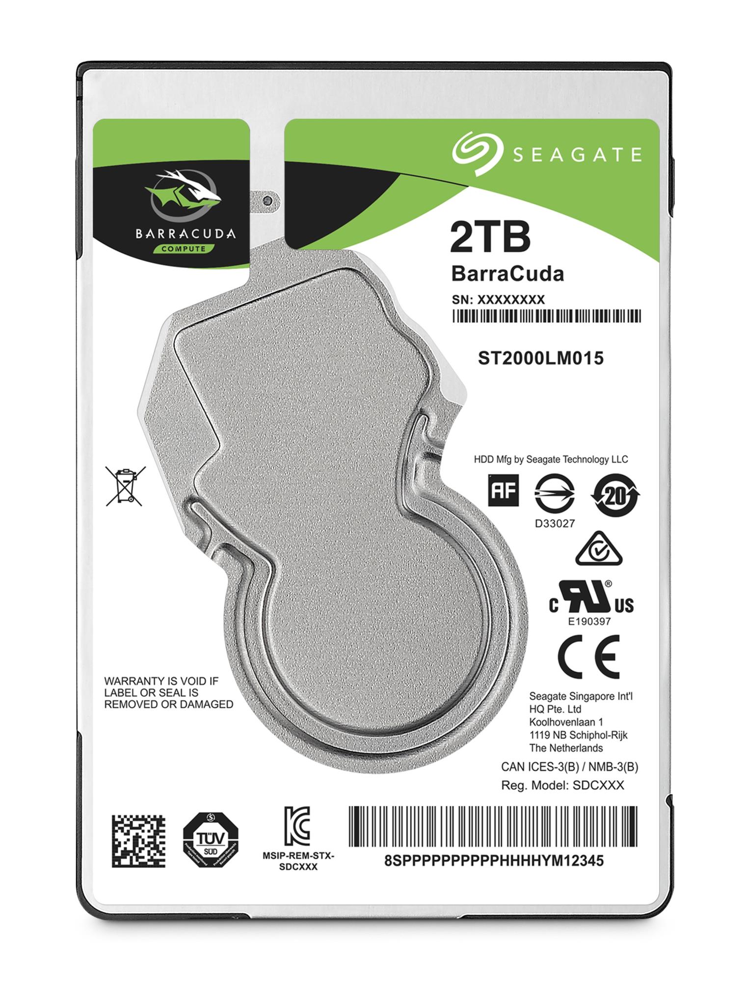 HDD|SEAGATE|Barracuda|2TB|SATA 3.0|128 MB|5400 rpm|2,5"|Thickness 7mm|ST2000LM015