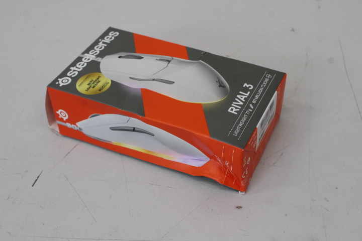 SALE OUT. SteelSeries Gaming Mouse - Rival 3 Gen 2 - Wired - White - DAMAGED PACKAGING
