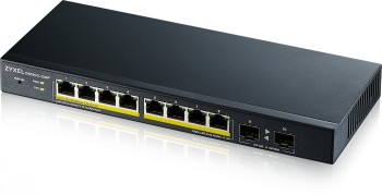ZYXEL GS1900-10HP V2, 8-PORT GBE L2 POE SMART SWITCH + 2 SFP SLOTS, 802.3AT, DESKTOP, FANLESS, 70 WATT (5Y WARRANTY)