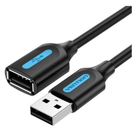 CABLE USB2.0 MALE TO FEMALE/0.5M BLACK CBIBD VENTION