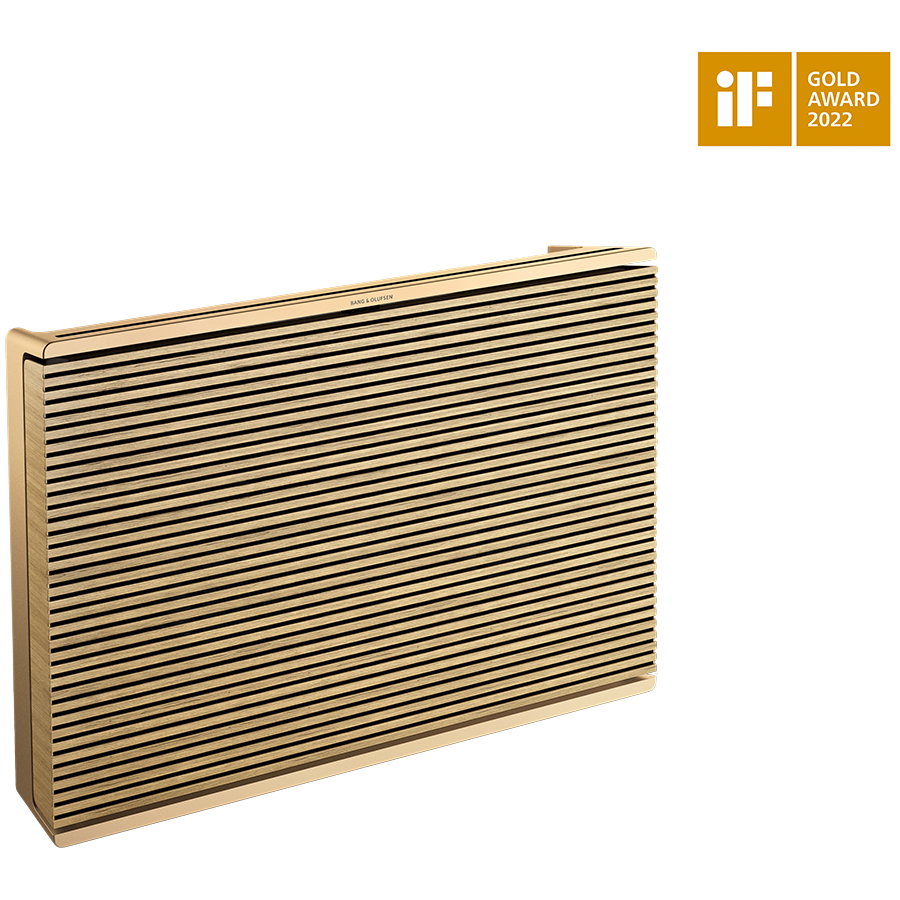 Beosound Level Speaker Gold Tone Alu (Cover Light Oak)