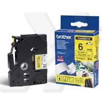 Brother - TZe-FX611 Flexible ID Laminated Tape - Black on Yellow - TZe - 8 m - 6 cm