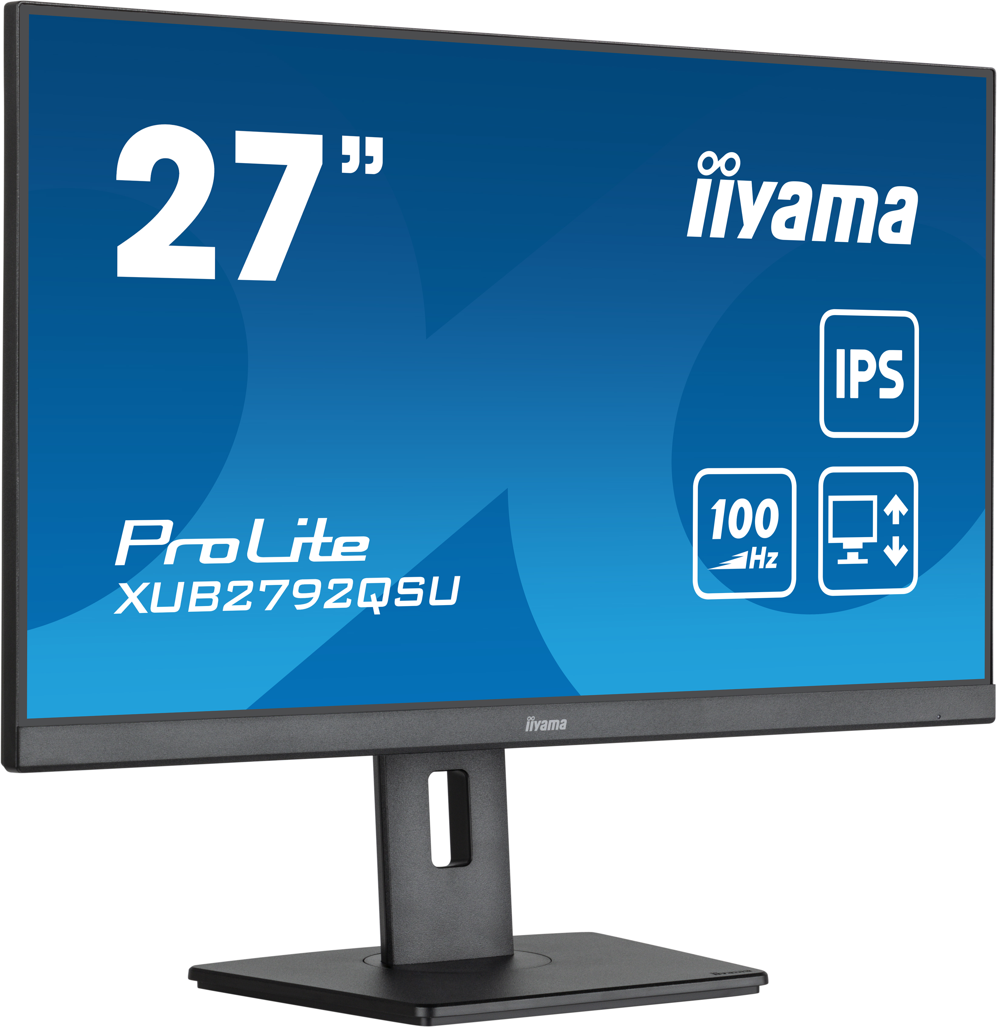 27" ETE IPS-panel, 2560x1440@100Hz, 0,4ms (MPRT), FreeSync, 15cm height adj. stand, Pivot, 250cd/m², HDMI, DisplayPort, Speakers,  USB-HUB 4x3.2