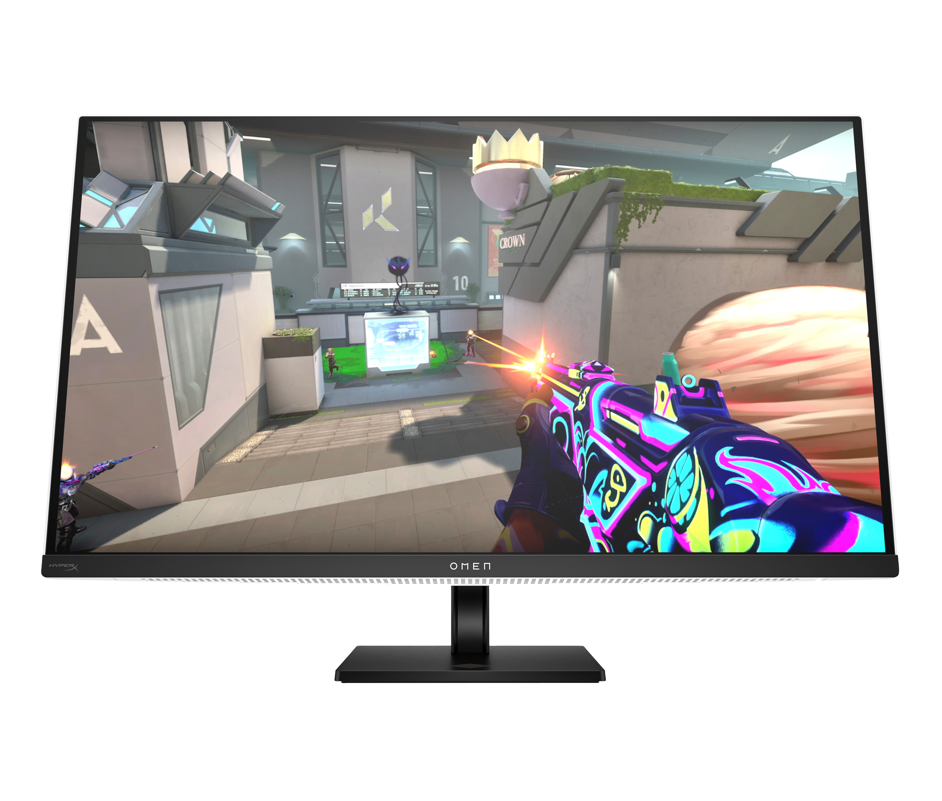 HP OMEN Transcend 32 White Backlit Gaming Charging Monitor - 31.5" 3840 x 2160 4K UHD 240Hz 250-nit AG, QD-OLED, USB-C(140W/15W)/2x HDMI/DisplayPort/Audio Jack, USB-C, 3x USB-A, KVM switch, speakers, height adjustable/tilt/pivot, 1 years