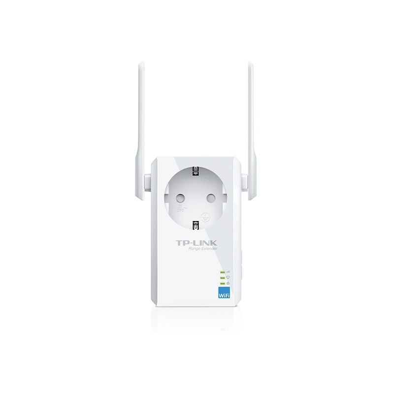 TP-LINK - Extender with AC Passthrough - TL-WA860RE - 10/100 Mbit/s - Ethernet LAN (RJ-45) ports 1 - 802.11n - 2.4GHz - Wi-Fi data rate (max) 300 Mbit/s - Extra socket