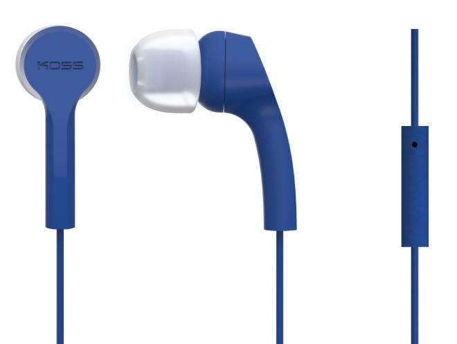 Koss - Headphones - KEB9iB - Wired - In-ear - Microphone - Blue
