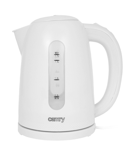 Camry - Kettle - CR 1254 - Standard - 2200 W - 1.7 L - Plastic - 360° rotational base - White