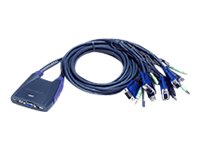Aten 4-Port USB VGA/Audio Cable KVM Switch - Aten - 4-Port USB VGA/Audio Cable KVM Switch (0.9m, 1.2m)