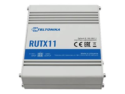 Industrial Router 4G LTE Cat6 DualSIM - RUTX11 - 802.11ac - 867 Mbit/s - 10/100/1000 Mbit/s - Ethernet LAN (RJ-45) ports 4 - Mesh Support No - MU-MiMO Yes - 4G - Antenna type 2xSMA for LTE, 2xRP-SMA for WiFi, 1xRP-SMA for Bluetooth, 1xSMA for GNSS - 1 - 2