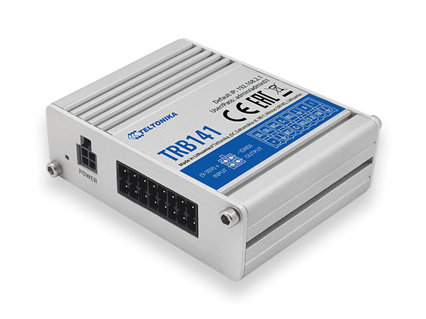 LTE Gateway: No WiFi, 4G, Input/Output, Micro USB - LTE Gateway - TRB141 - No Wi-Fi - Ethernet LAN (RJ-45) ports 0 - Mesh Support No - MU-MiMO No - 2G/3G/4G - Antenna type 1 x SMA for LTE - 1 x Virtual network interface via micro USB