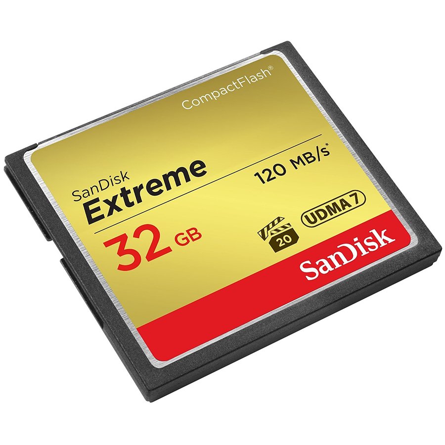 SANDISK Extreme CF 120MB/s, 85MB/s write, UDMA7, 32GB