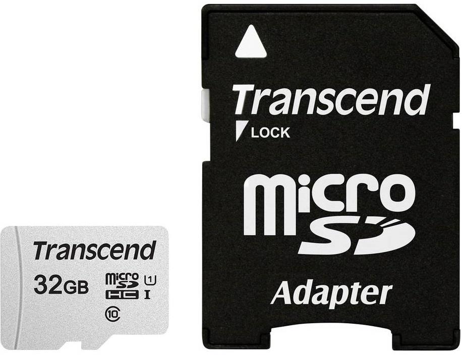 MEMORY MICRO SDHC 32GB W/ADAPT/C10 TS32GUSD300S-A TRANSCEND