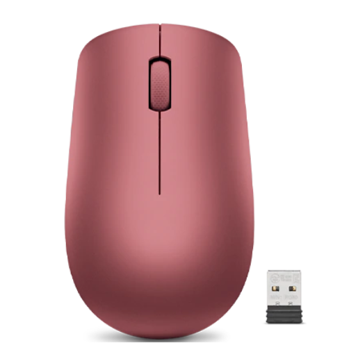 Lenovo - Wireless Mouse - 530 - Wireless - Wireless mouse - 2.4 GHz Wireless via Nano USB - Cherry Red