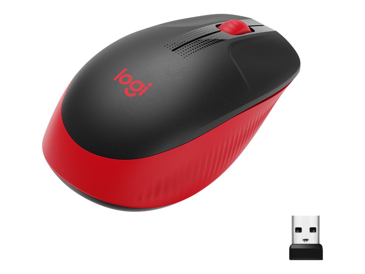 Logitech - Full size Mouse - M190 - Wireless - USB - Red