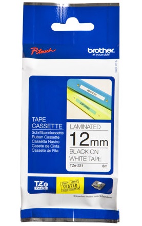 BROTHER TZE231S2 black/white 12mm 4m
