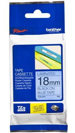 BROTHER TZE541 tape black/blue 18mm 4m