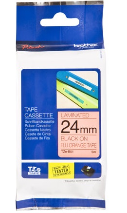 BROTHER TZEB51 TAPE black/orange 24mm 8m