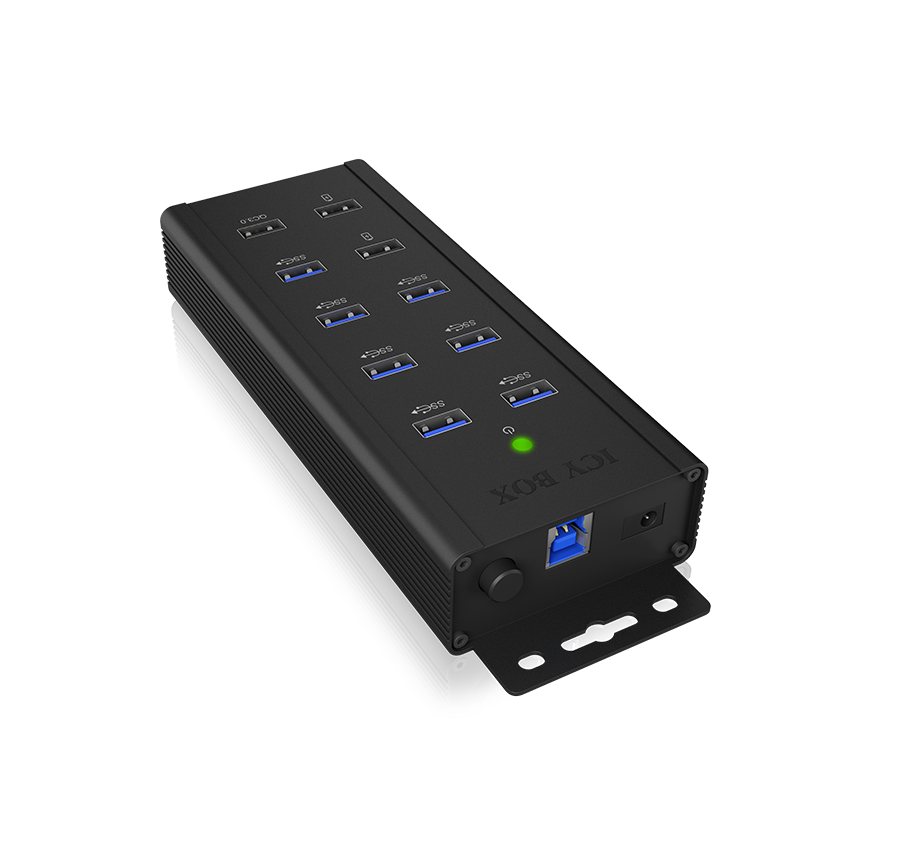 Raidsonic - 7-port Industrial hub - IB-HUB1703-QC3 - USB Type-A