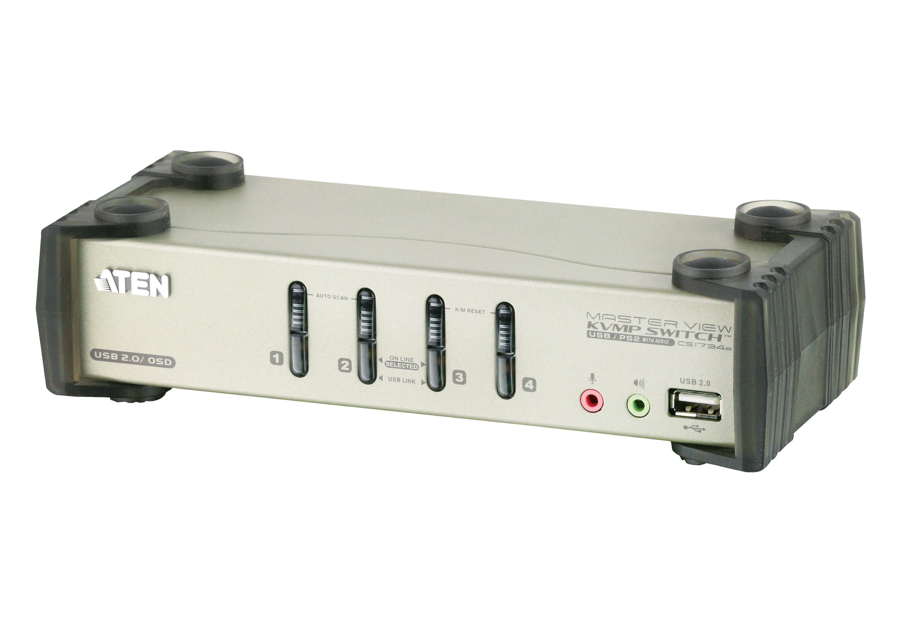 Aten - 4-Port PS/2-USB VGA/Audio KVMP Switch with OSD - CS1734B