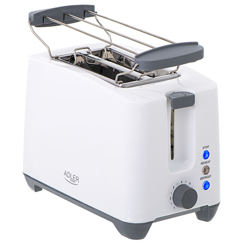 Adler - Toaster - AD 3216 - Power 750 W - Number of slots 2 - Housing material Plastic - White