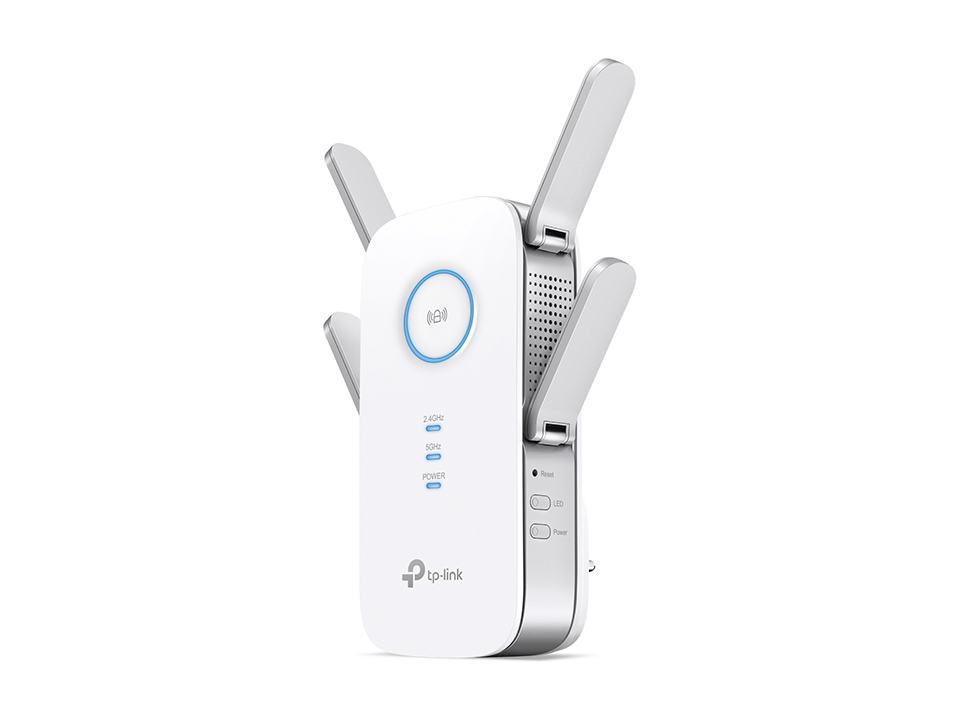 TP-LINK - AC2600 Wi-Fi Range Extender - RE650 - 802.11ac - 2.4GHz/5GHz - 800+1733 Mbit/s - 10/100/1000 Mbit/s - Ethernet LAN (RJ-45) ports 1 - MU-MiMO Yes - no PoE - Antenna type 4xExternal - No
