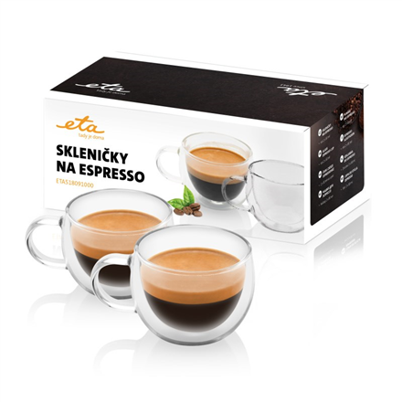 ETA - Espresso cups - ETA518091000 - For espresso coffee - 2 pc(s) - Dishwasher proof - Glass