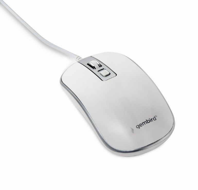 Gembird - Optical USB mouse - MUS-4B-06-WS - Optical mouse - White/Silver