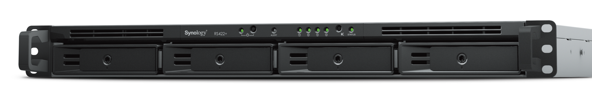 Synology - RS422+ - Up to 4 HDD/SSD Hot-Swap - AMD Ryzen - Ryzen R1600 - Processor frequency 2.6 GHz - 2 GB - DDR4