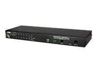 Aten - 16-Port PS/2-USB VGA KVM Switch with Daisy-Chain Port and USB Peripheral Support - CS1716A