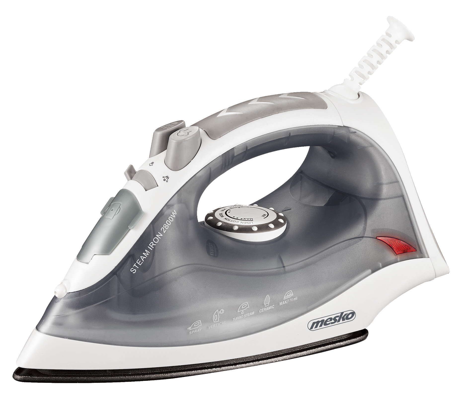 Mesko - MS 5037 - Steam Iron - 2800 W - Water tank capacity 170 ml - Continuous steam 35 g/min - Grey