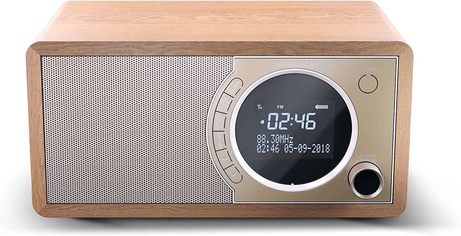 Sharp DR-450(BR) Digital Radio, FM/DAB/DAB+, Bluetooth 4.2, Alarm function, Brown - Sharp - Digital Radio - DR-450(BR) - Bluetooth - Brown