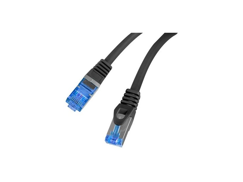 Patch Cord cat. 6 FTP - PCF6A-10CC-0025-BK - S/FTP - S/FTP shielding type – Aluminium braid on wire and each pair foiled additionally. The coating is made of low-smoke and Halogen-free materials (LSZH). Category compliance confirmed by Fluke tester.  Stra