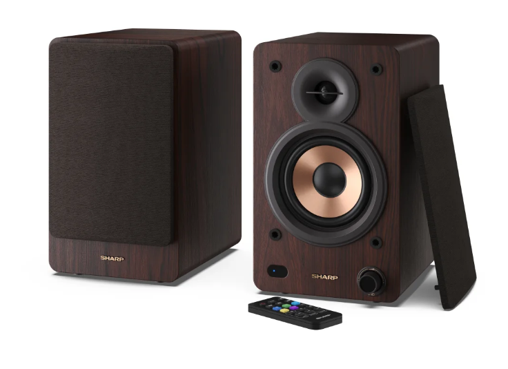 Sharp CP-SS30 Bookshelf Speakers, Brown - Sharp - Speakers - CP-SS30(BR) Bookshelf - 60 W - Bluetooth - Brown - Wireless connection
