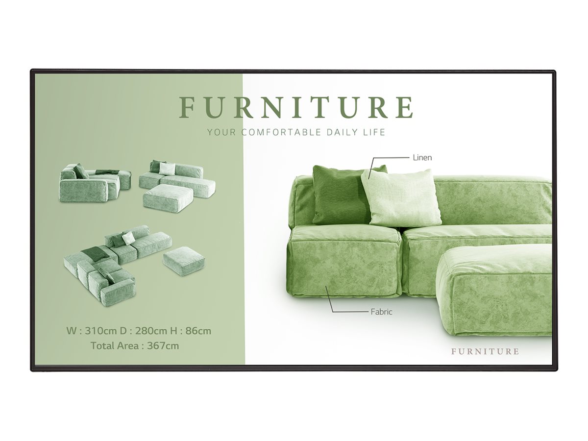 LG - 65UM5N-H - 65 " - Landscape/Portrait - 24/7 - webOS - Wi-Fi - 500 cd/m² - 178 ° - 178 °