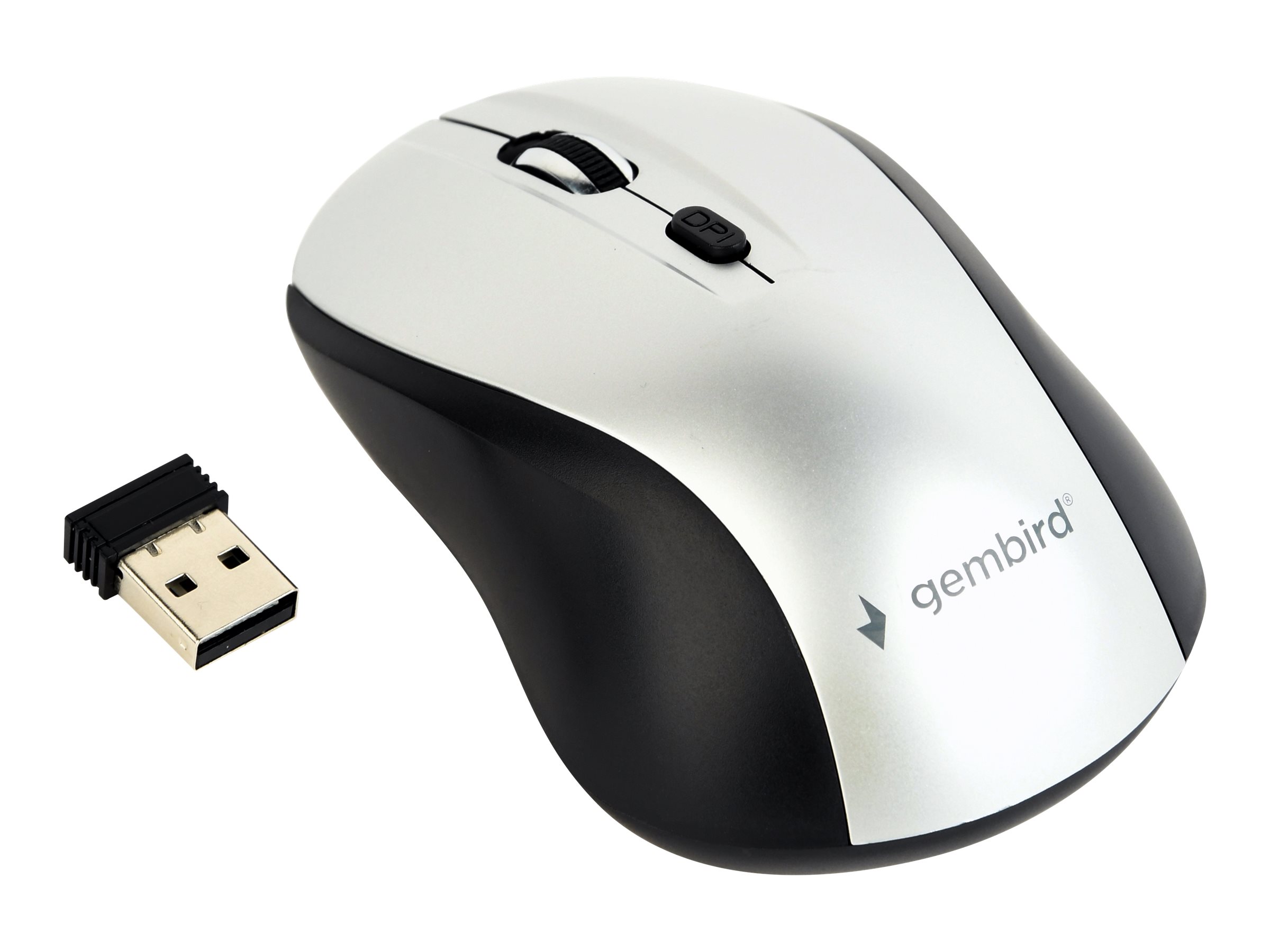 Gembird - Optical Mouse - MUSW-4B-02-BS - Wireless - USB - Black/silver