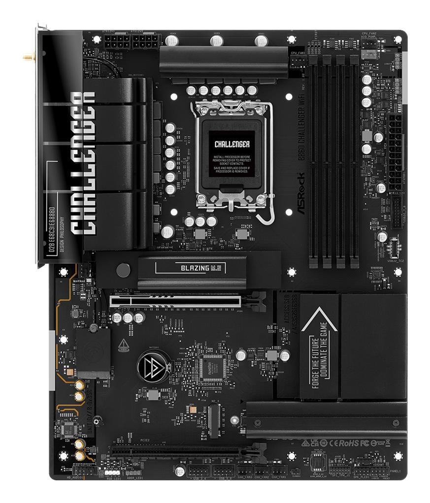 Mainboard|ASROCK|Intel B860|LGA 1851 (Socket V1)|ATX|RAM DDR5-SDRAM|4xSlots|Wi-Fi Yes|Bluetooth Yes|1xNumber of M.2 (M) slots|B860CHALLENGERWIFI