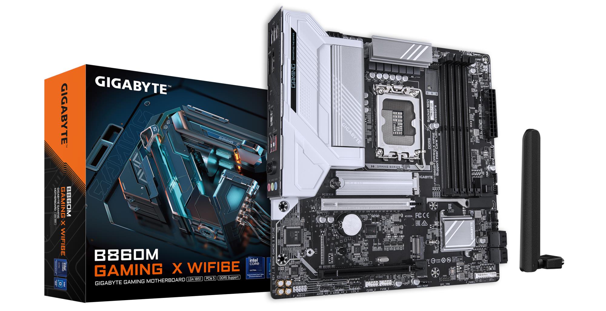 Mainboard|GIGABYTE|Intel B860 Express|LGA1851|Micro-ATX|Memory DDR5|Memory slots 4|2xPCI-Express 16x|2xM.2|1xHDMI|1xDisplayPort|1xAudio-In|1xAudio-Out|1xMicrophone|5xUSB 2.0|3xUSB 3.2|1xUSB-C|1xRJ45|B860MGAMINGXWIFI6E1.0