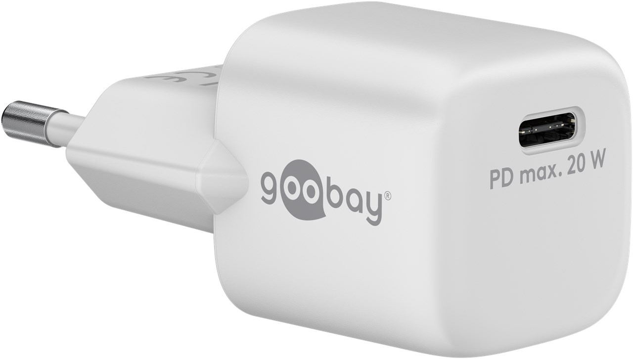 Goobay - USB-C PD GaN Fast Charger Nano (20 W), White