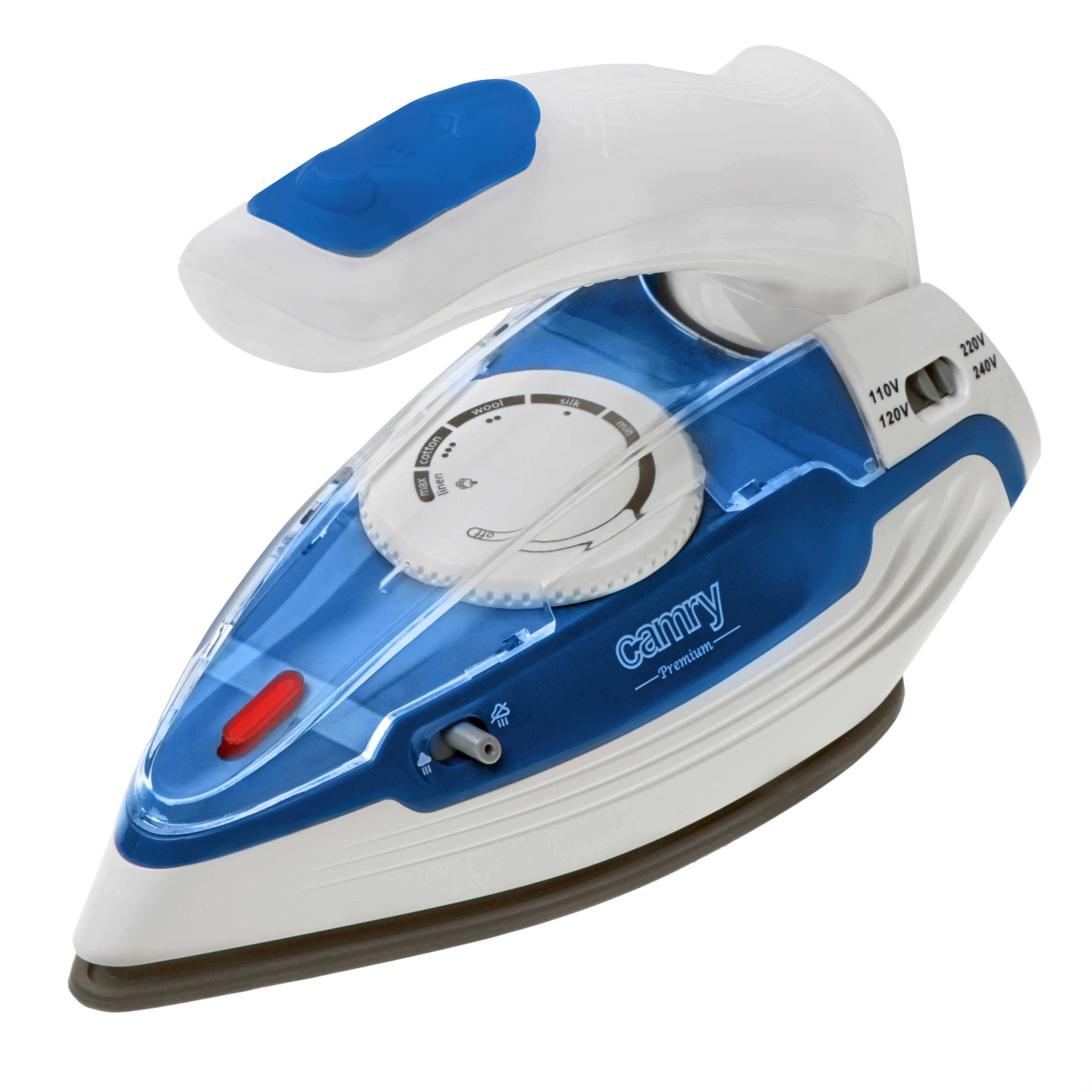 Camry CR 5040 - Steam travel iron - 1600 W - Water tank capacity 80 ml - Continuous steam 10 g/min - Steam boost performance 50 g/min - Blue/White
