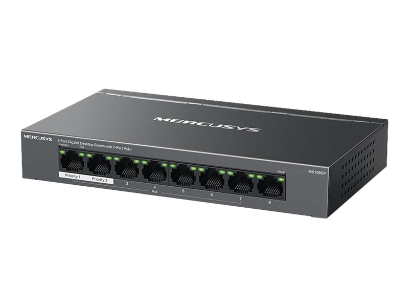 Mercusys 8-Port Gigabit Desktop Switch with 7-Port PoE+ - Mercusys