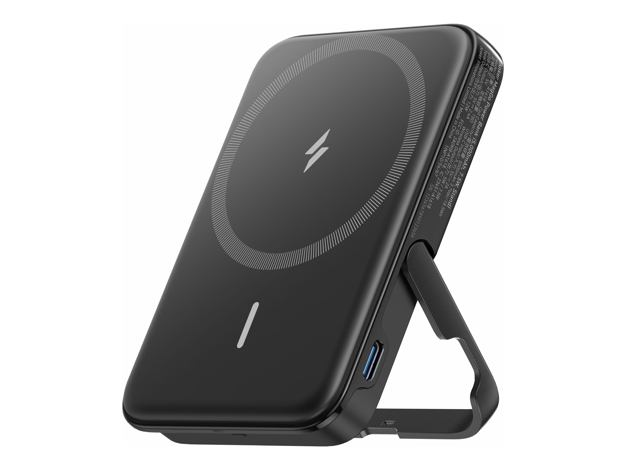 Anker 322 MagGo Power Bank with Holder - A1618G11 - 5000 mAh - Black