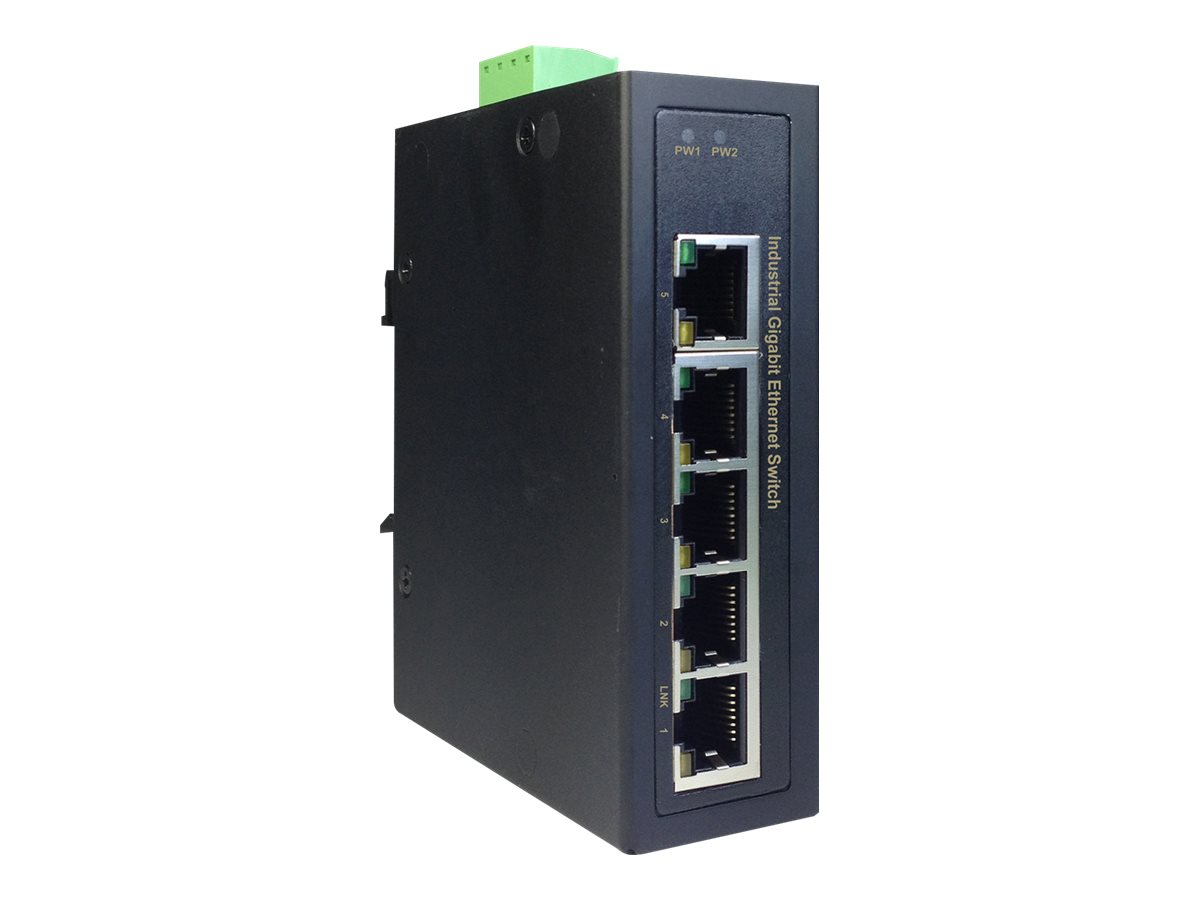 Digitus Industrial 5 Port Gigabit Switch - DN-651107 - Unmanaged - DIN rail mountable
