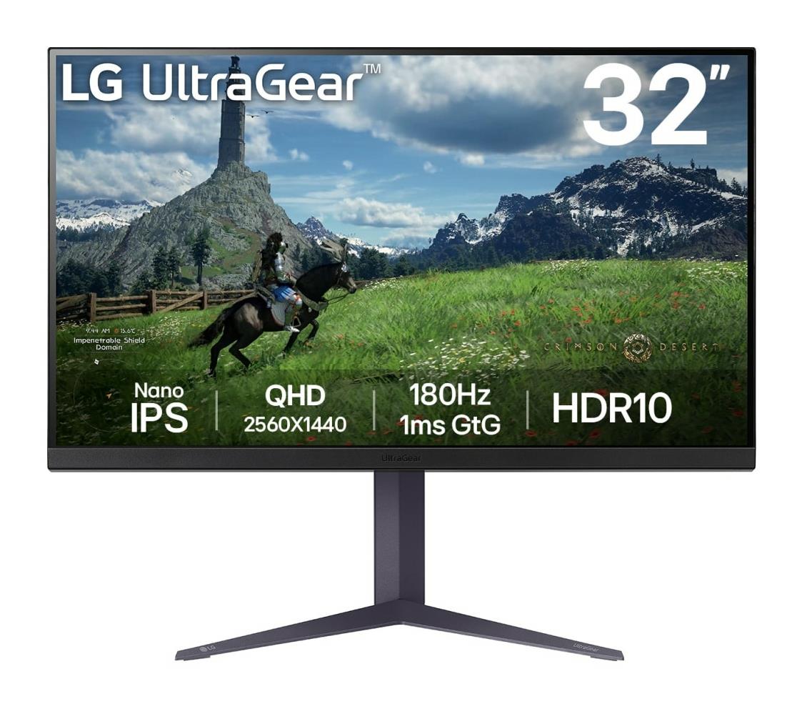 LCD Monitor|LG|31.5"|Panel IPS|2560x1440|16:9|180Hz|1 ms|Pivot|Height adjustable|Tilt|Colour Black|32GS85Q-B