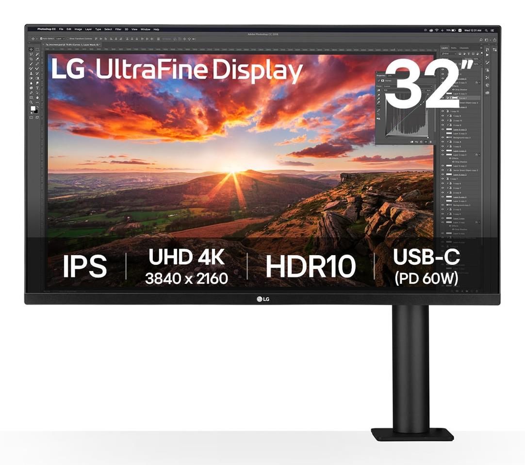 LCD Monitor|LG|31.5"|Panel IPS|3840x2160|16:9|60Hz|5 ms|Speakers|Swivel|Pivot|Height adjustable|Tilt|Colour Black|32UN880K-B