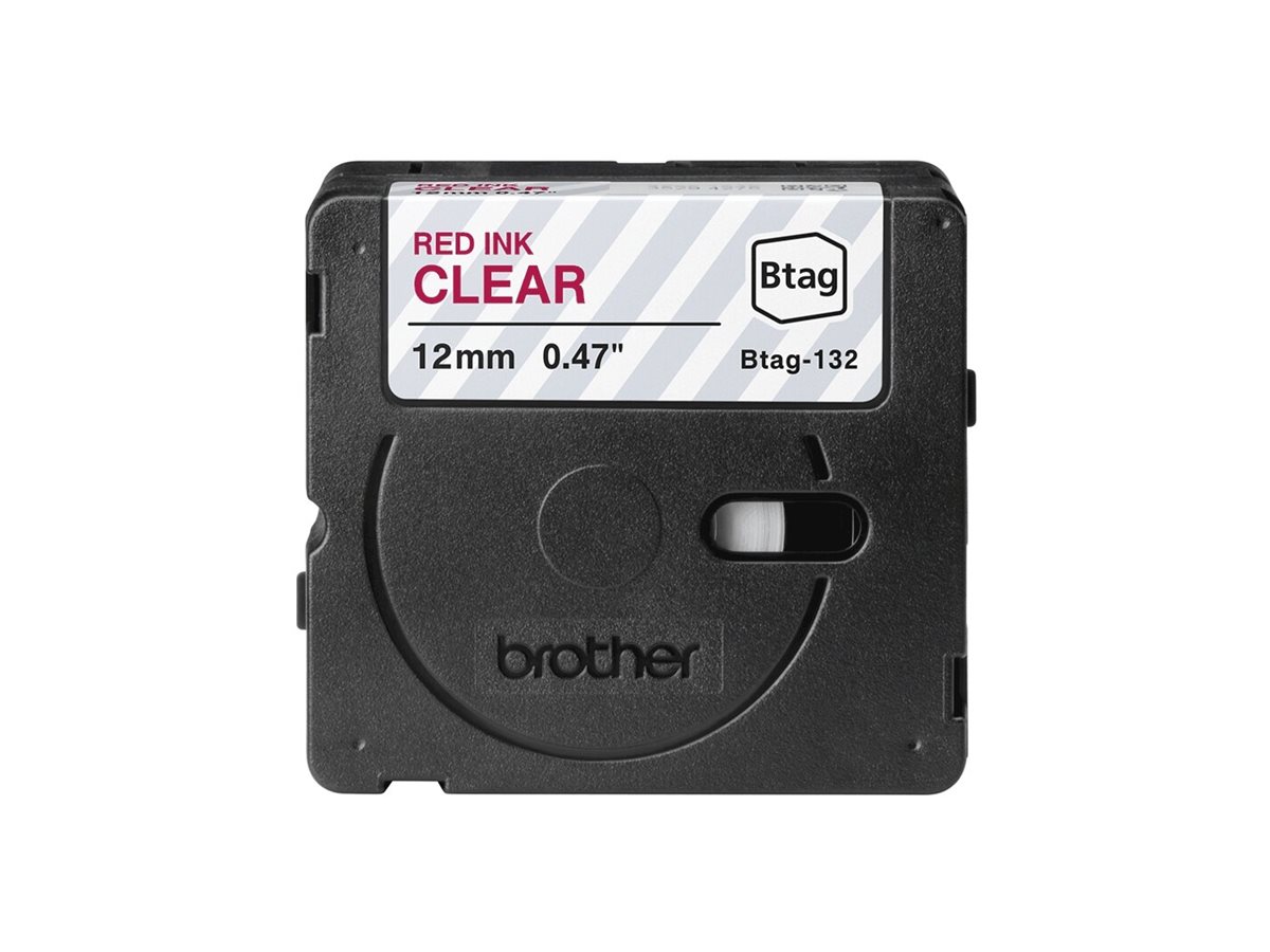 Brother BTAG-132 - Red on Clear - Btag