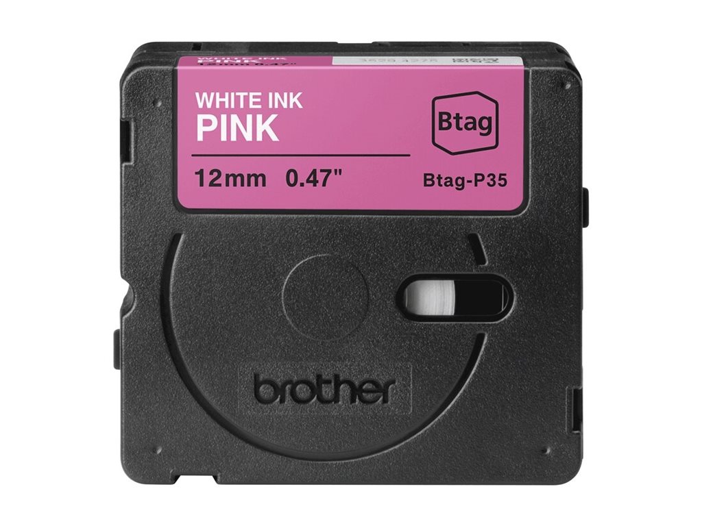 Brother BTAG-P35 - White on Pink - Btag